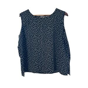 BonWorth‎ Black Polka Dot Sleeveless Top Blouse Career Casual